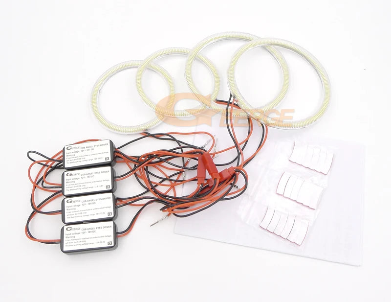 طقم حلقات هالو على شكل عيون ملائكة، مصابيح COB LED فائقة السطوع ممتازة، لسيارة نيسان 370Z 370 Z Z34 فيرليدي 2009 - 2020 ضوء نهاري