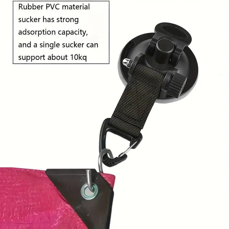 4Pcs Motorhomes Car Suction Cup Anchor Securing Hook Tie Down Universal Camping Tarp As Car Side Awning Outdoor Vans Accessories