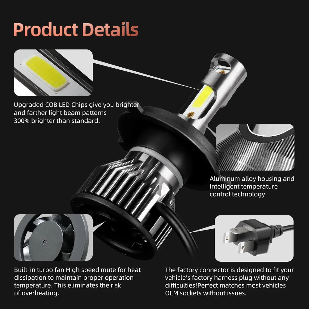 6x LED Headlight High Low Beam Fog Light Bulb Combo Conversion Kit H11 H9 H8 For Nissan Rogue 2014 2015 2016 2017 2018 2019 2020
