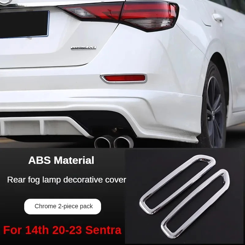 Car Styling Chrome ABS Plastic Front Rear Fog light Lamp Cover Trims Decoration For Nissan 14th 2020 2021 2022 23 Sentra Sylphy