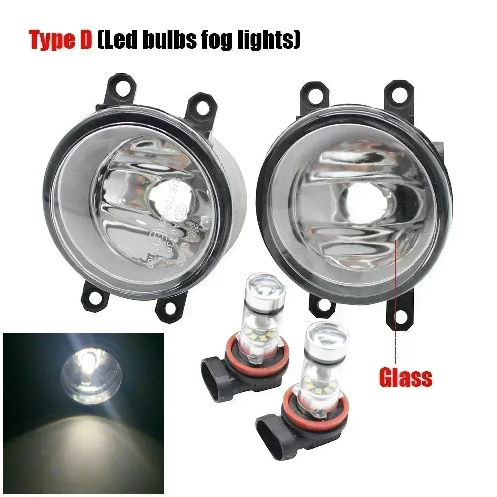 LED Car Fog Lights PTF Clear Lens + Angel Eyes Ring for Toyota Land Cruiser Prado J150 1st Facelift 2013/09 2014 2015 2016 2017