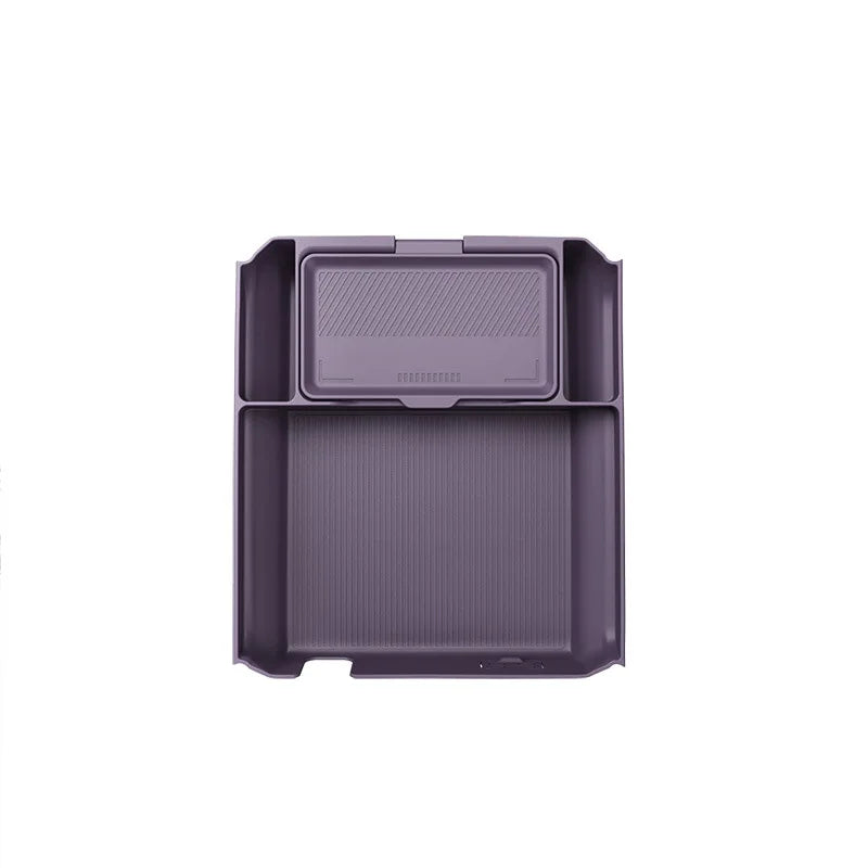 For Rox Adamas 2026 Center Console Lower Storage Box, Drop-in Organizer Tray with Sunglasses Holder & Anti-Slip Pad