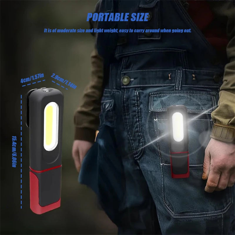 VOLODYMYR Adjustable Bright COB LED Checking Lamp Handheld Work Light Portable for Auto Care Repair Check Polish Car Wash
