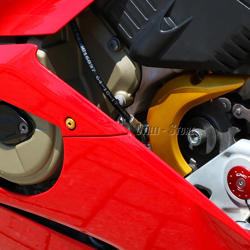 CNC Front Sprocket Cover Chain Protector Guard Motorcycle Parts For Ducati Streetfighter V4 S Panigale V4 R S 2018-2024