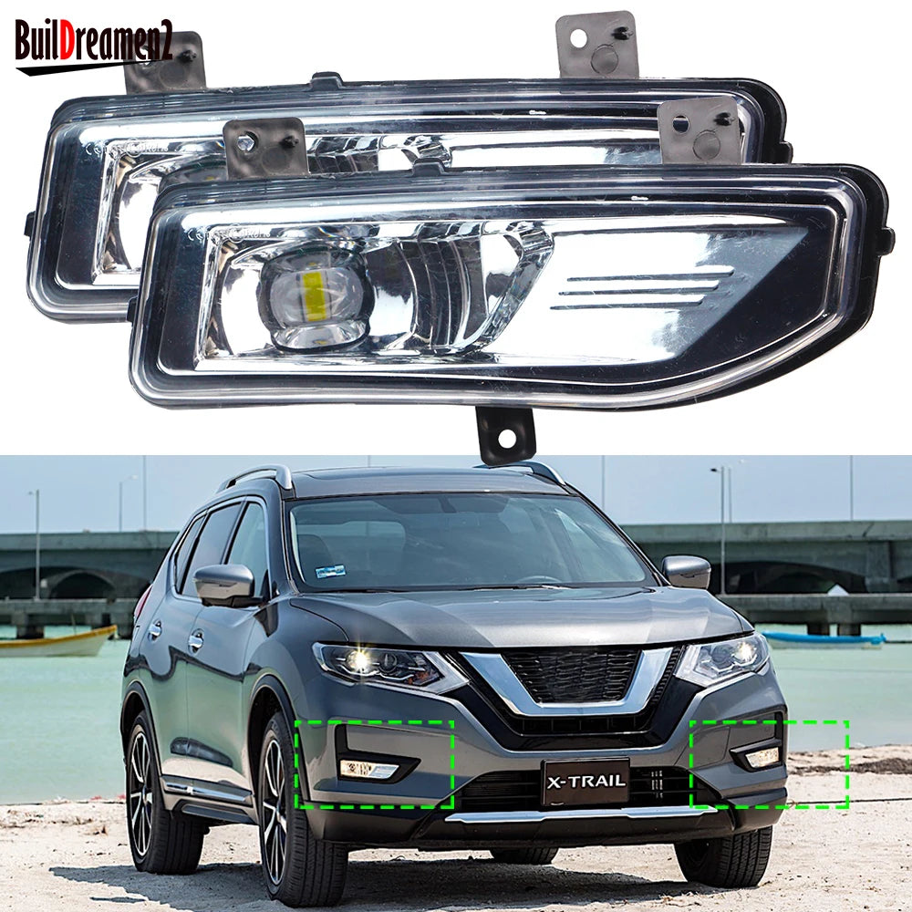 30 واط 4000 لومن مصباح ضباب أمامي LED للسيارة مع غطاء وقوس سلك التوصيل لنيسان X-Trail T32 2017 2018 2019 2020