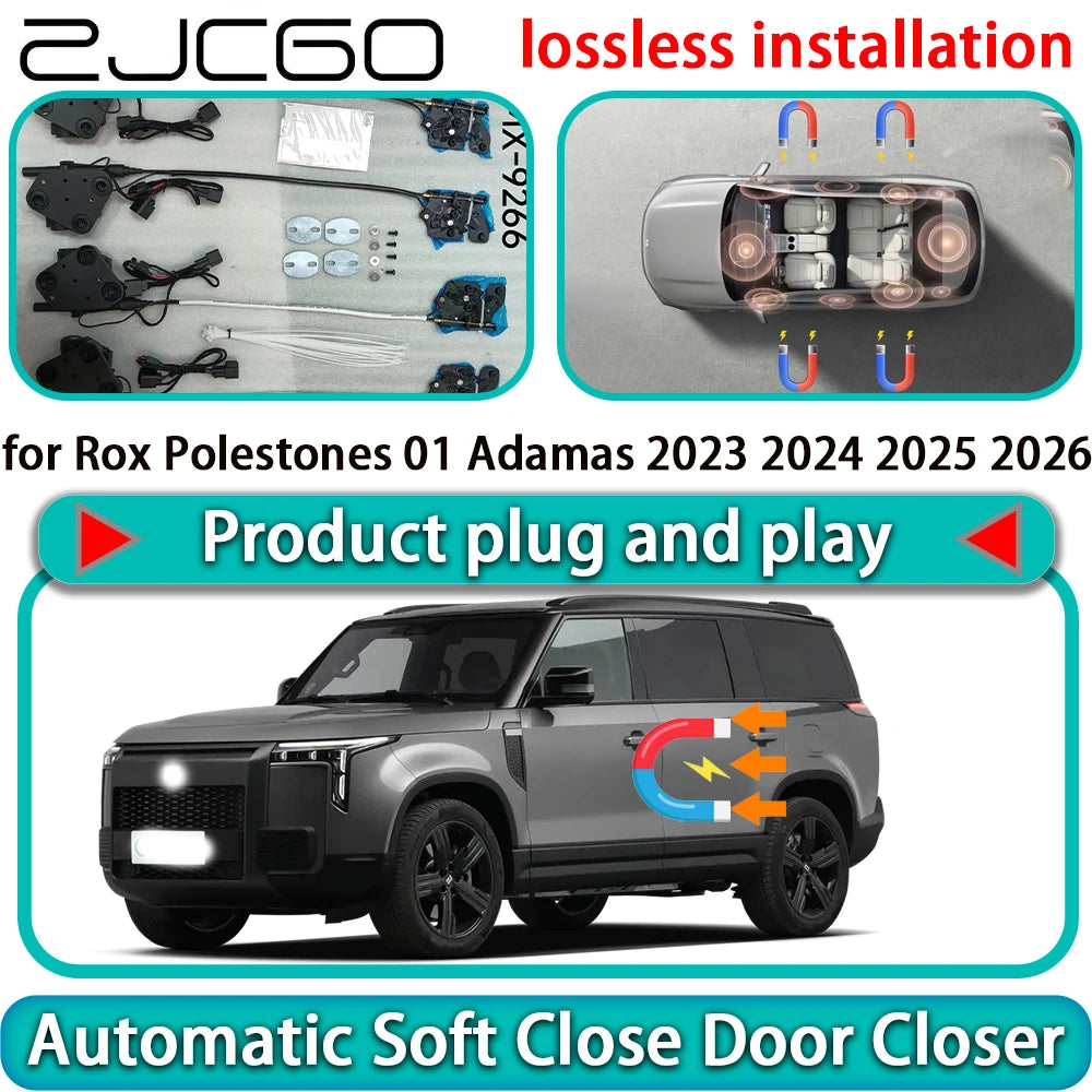ZJCGO for Rox Polestones 01 Adamas 2023 2024 2025 2026 Auto Pull Soft Close Door Kit Power Latch Door Catch Soft Closing Assist