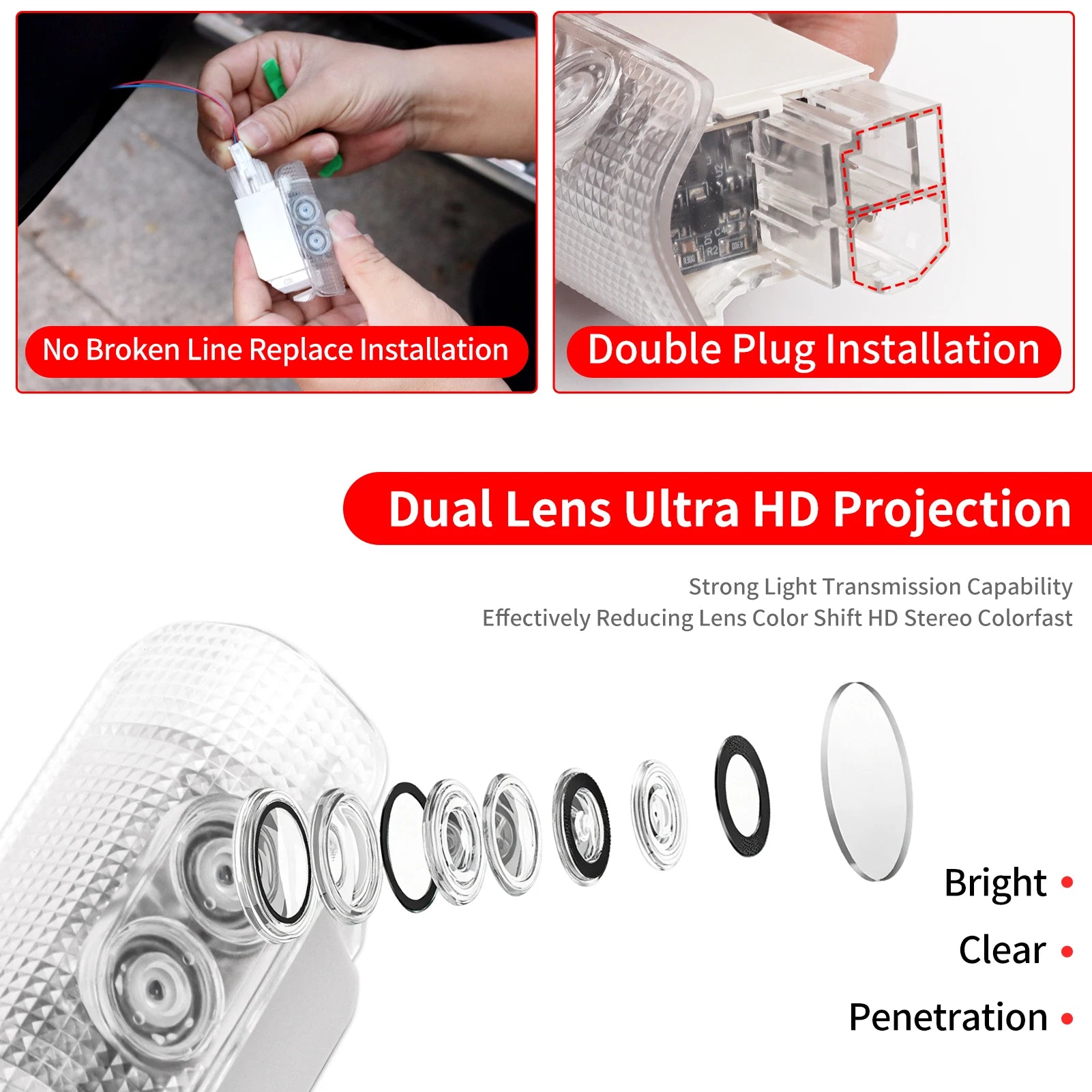 For 2022-2026 Toyota Land Cruiser 300 Dual Color Door Welcome Light LED Courtesy Projector Welcome to LC300 Exterior Accessori
