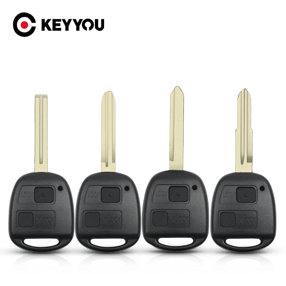 KEYYOU 2BTN TOY41/TOY43/TOY47/TOY48 Remote Car Key Fob Case Shell for Toyota Camry Rav4 Corolla Prado Yaris Tarago Cruiser Land