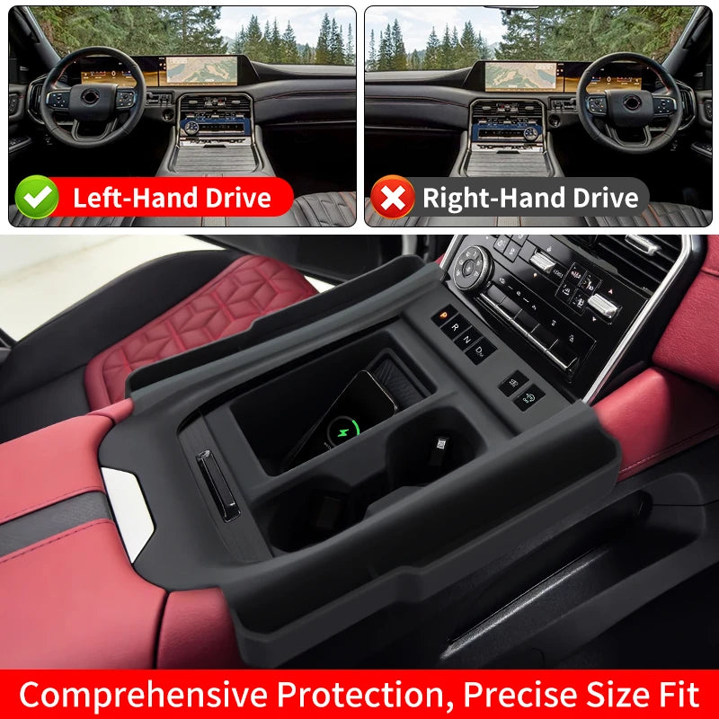 For 2020 2023 2025 2026 Nissan Patrol Y62 Y63 Center Console Silicone Cover Anti-Scratch Protective Case for Cup Holder Armrest
