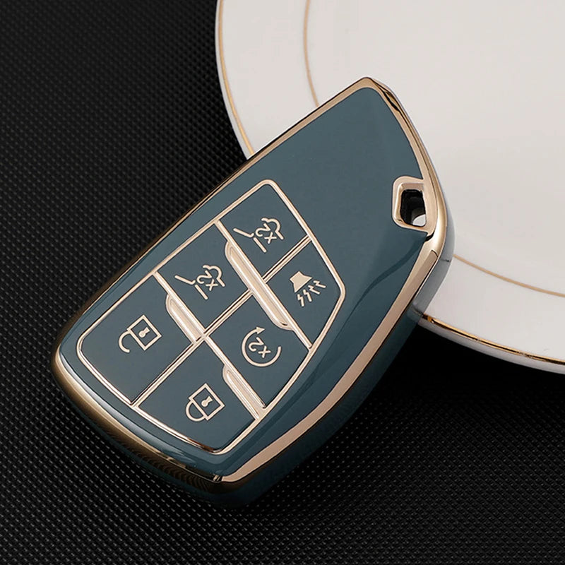 Car Key Cover Case for Chevrolet Tahoe Suburban for GMC Yukon for Buick ENVISION S Plus Avenir 2020 2021 2022 2023 5 6 Button