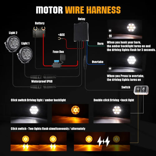 4.5'' Motorcycle Auxiliary Fog Light Beam DRL Led SpotLight For BMW R 1200 1250 GS LC F800 F850 F900 2014-2018 SUV ATV UTV Truck