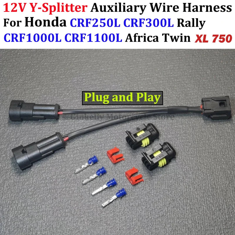 For Honda Y-Splitter USB 12V Power Outlet Auxiliary Consumer XL 750 Transalp 2023 -