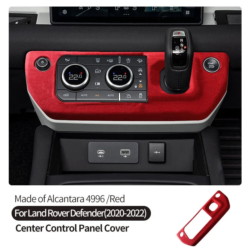 Made of Alcantara Suede Interior Central Gear Lever Console Lid Sheath Shell Cover For Land Rover DEFENDER 2020-2022 Accessories