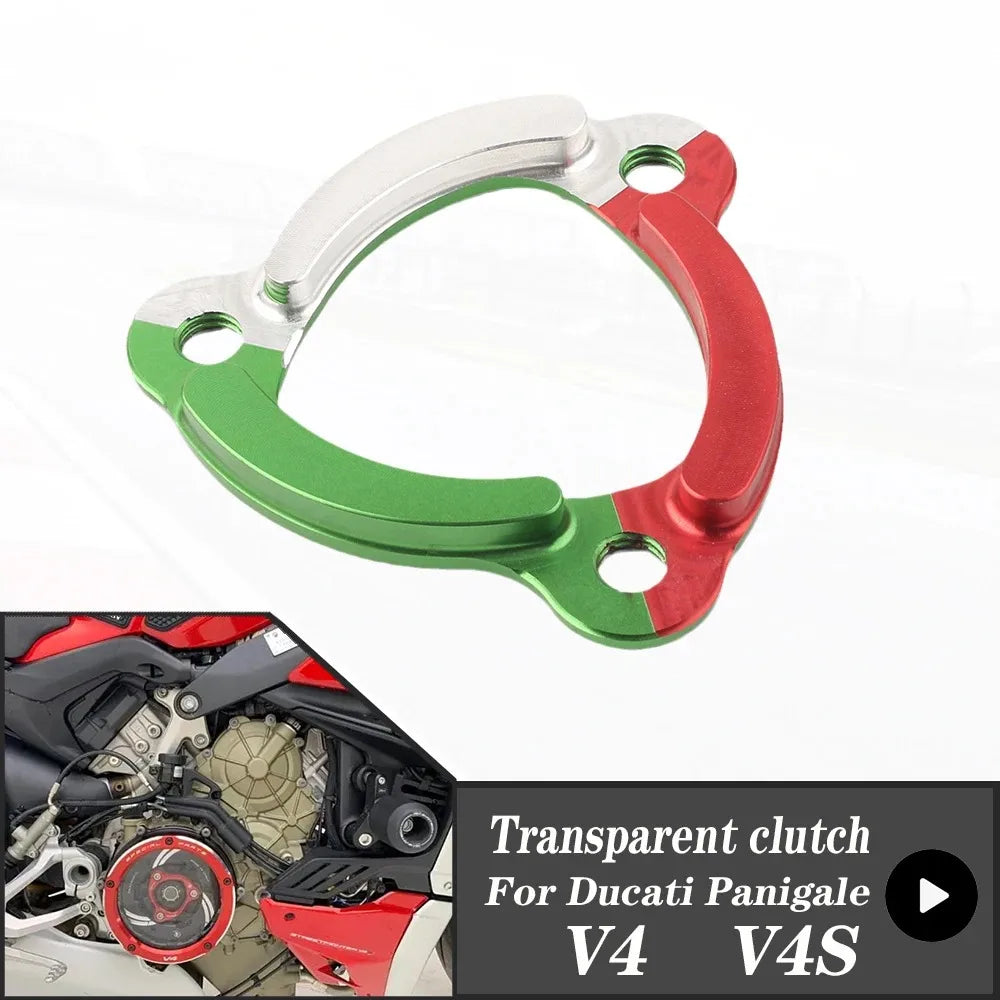 For DUCATI Panigale V4 1100 2018-2023 V4S 18-23 Clutch Transparent Engine Side Protection Cover Refitted Aluminum