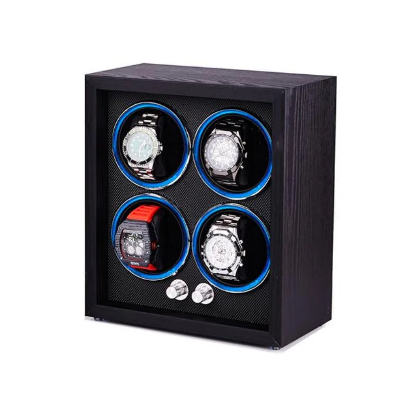 2026 Embers Black Wood Grain Watch Winder 1 2 4 Slots Wooden Shaker Automatic Storage Case Mabuchi Motor for Rolex Omega Mido