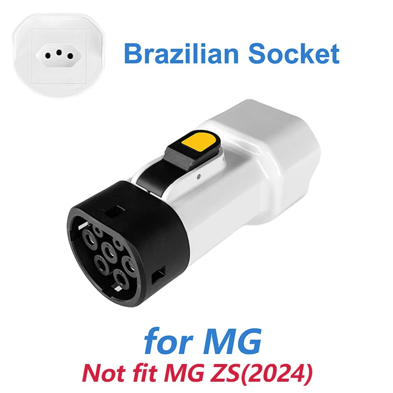 EVqiaoyi Type2 V2L Discharger for BYD MG Vehicle-to-Load Descarregador Descarga Adapter with Brazilian Socket for Camping