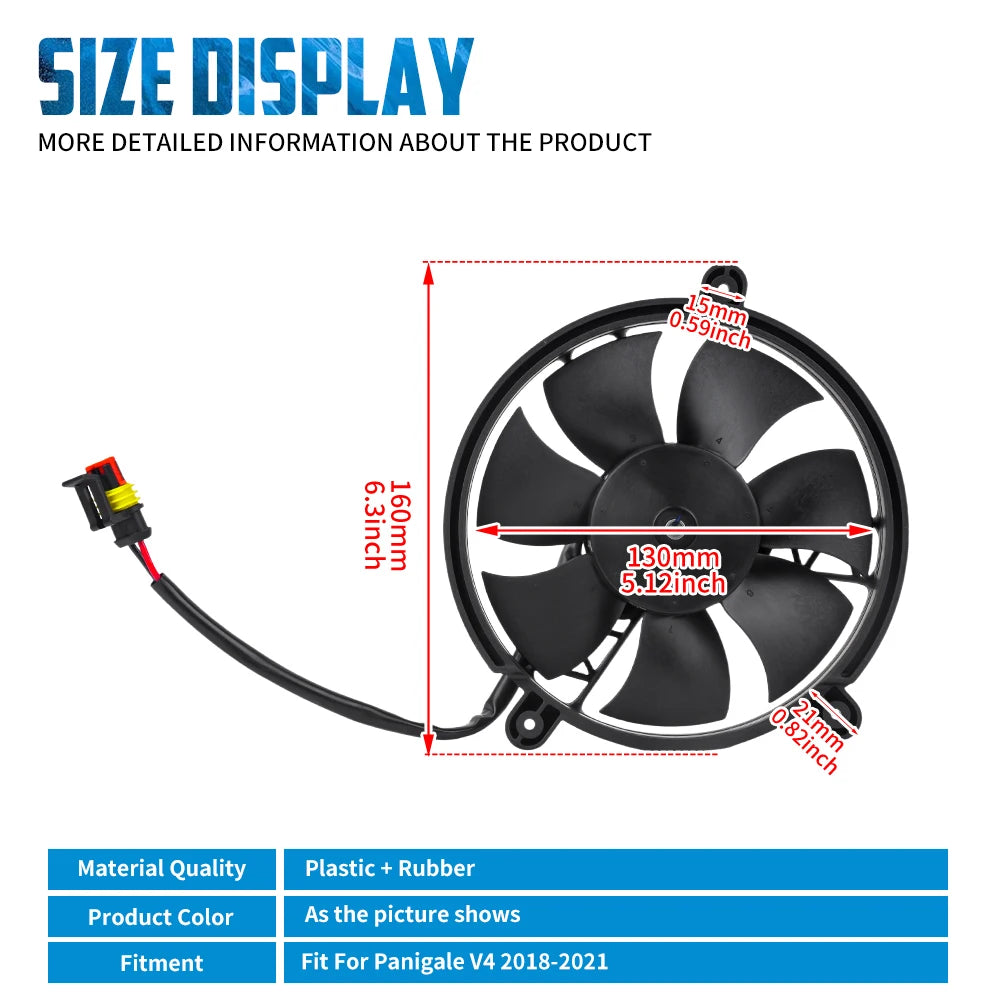 Motorcycle Radiator Fan Left Right Engine Cooler Cooling CoolFlow Fans Black Plastic For Panigale V4 2018-2021 2019 Accessories