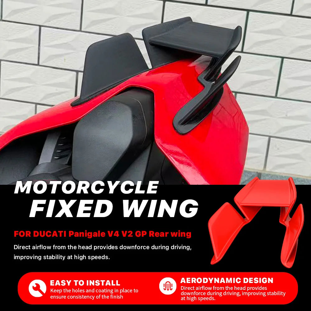NEW Motorcycle Tail Fixed Wings red Winglet Spoiler Parts rear wings For DUCATI Panigale V2 V4 V4S V4R Streetfighter 2018-2024