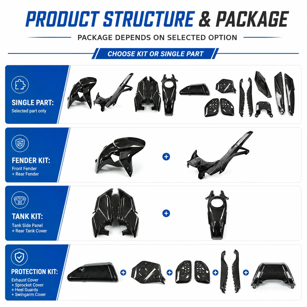 Bodywork Fairing Kit Options Carbon Fiber Fender Panel Cover Set Upgrade for Yamaha MT07 MT-07 2025+ Motorcycle Accessories