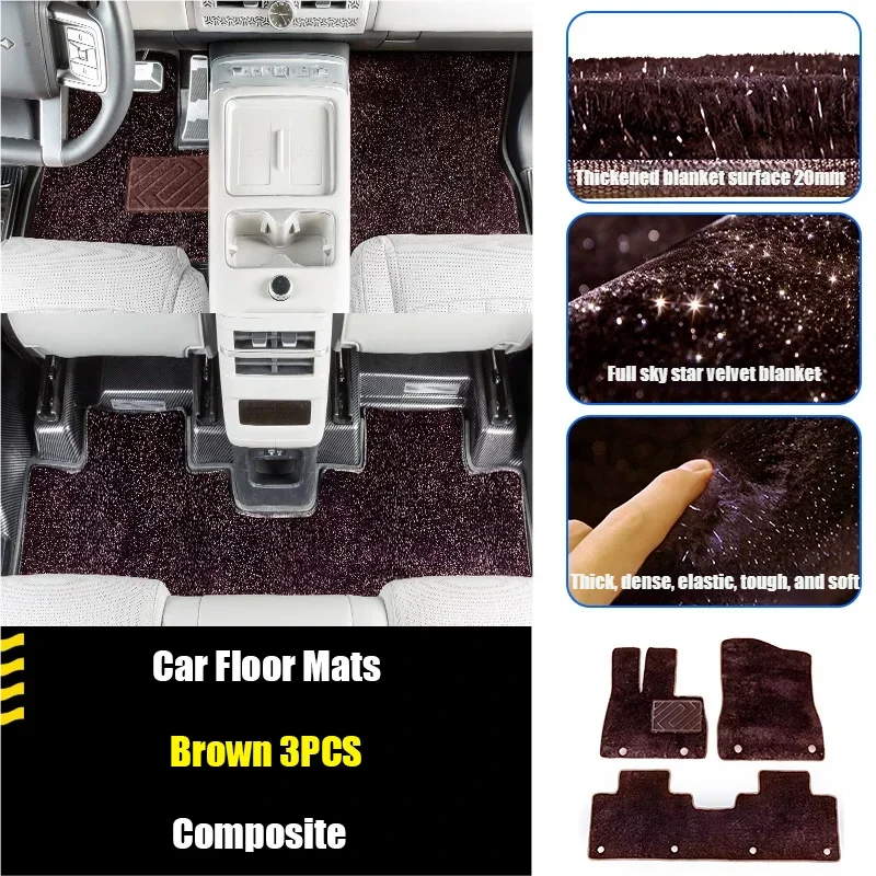 For BYD Ti7 Leopard Titanium 7 3PCS Full Coverage Auto Carpets Car Floor Mats Foot Coche Accessories Floor Liners Blanket