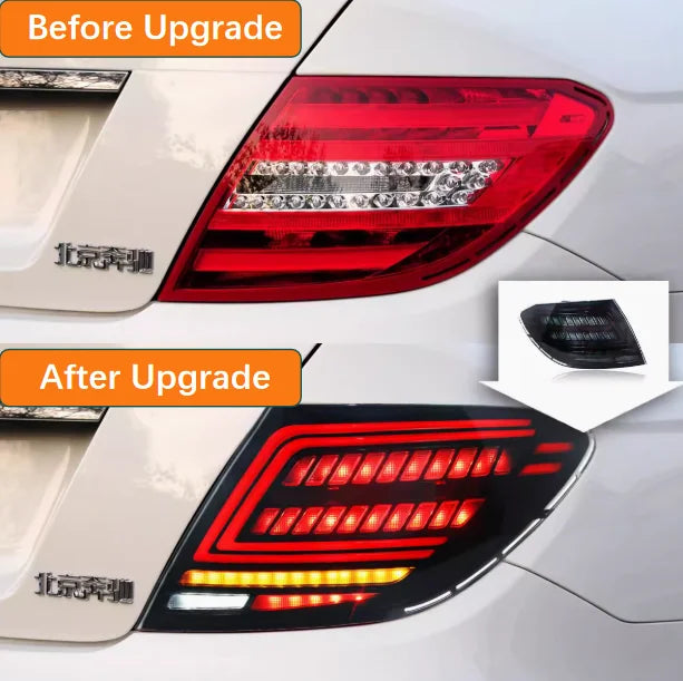 SJC Car Accessories for Mercedes Benz C Class W204 LED Taillights 07-14 Rear Lights C180 C63 LED Dynamic Turn Signal Tail Lamp