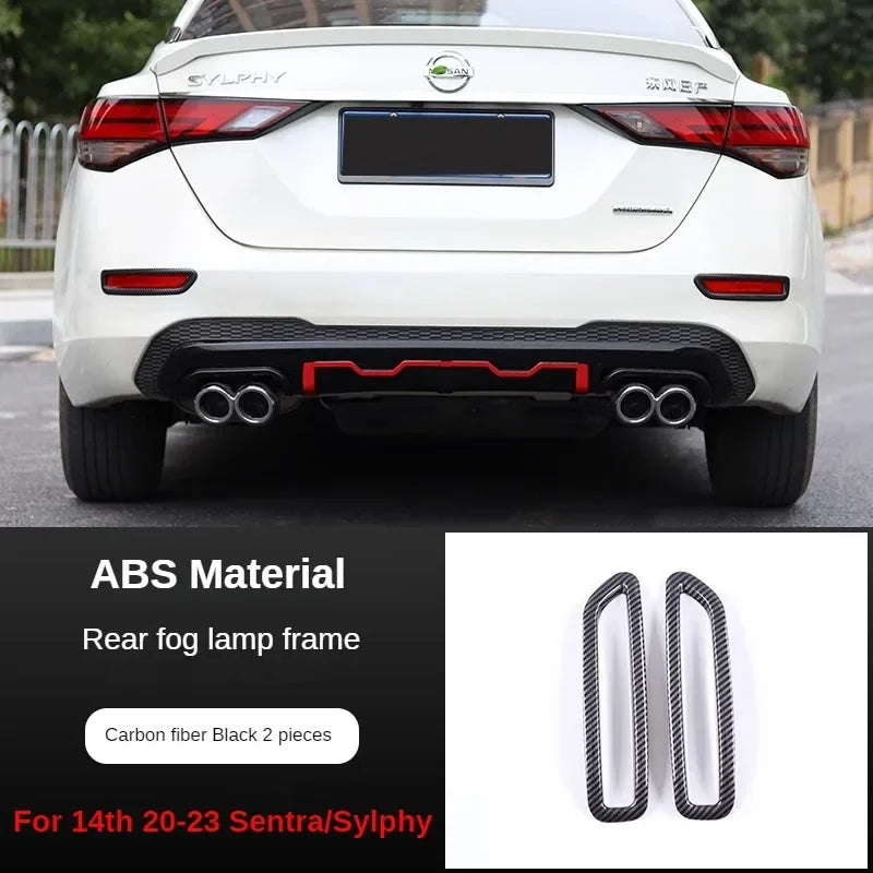 Car Styling Chrome ABS Plastic Front Rear Fog light Lamp Cover Trims Decoration For Nissan 14th 2020 2021 2022 23 Sentra Sylphy