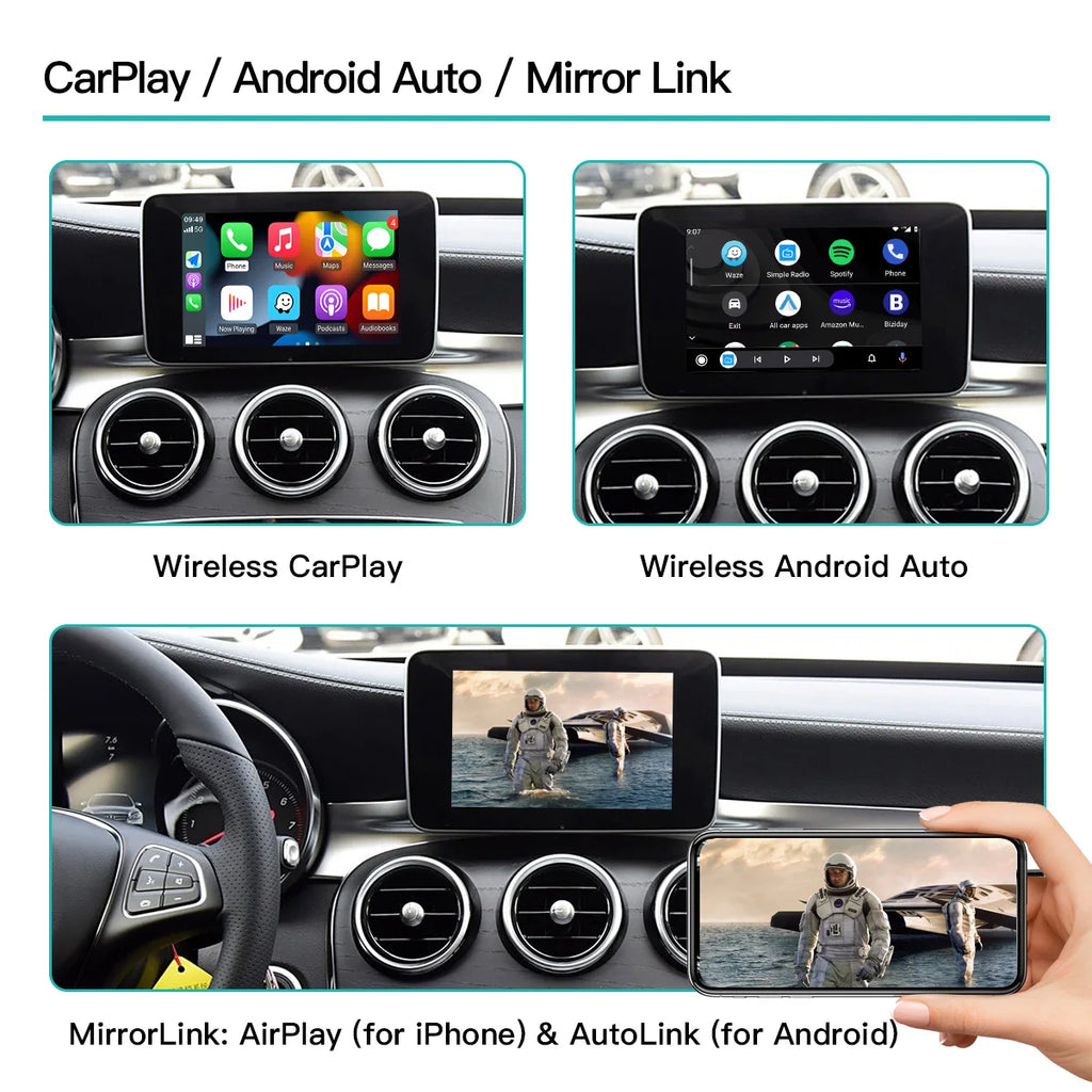 Android Auto CarPlay Mirror Link Airplay NTG4.5/NTG5.0 Wireless For Mercedes-Benz ML/GL W166/X166 2012-2015  Siri