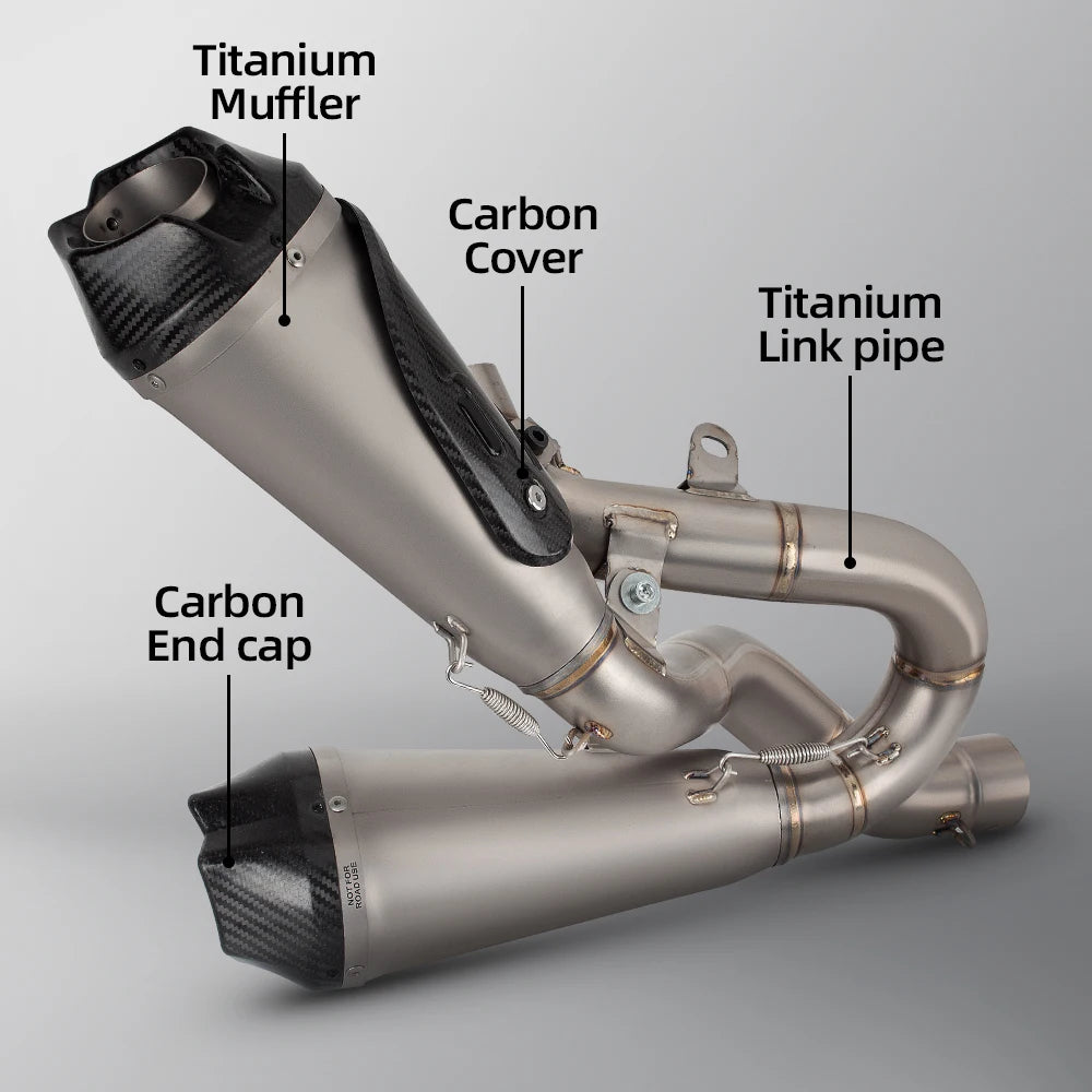 Motorcycle Exhaust Tail Tube Kit Mid Line Pipe Muffler With Cover Slip On For Ducati Panigale/Streetfighter V4/V4R/V4S 2018-2024