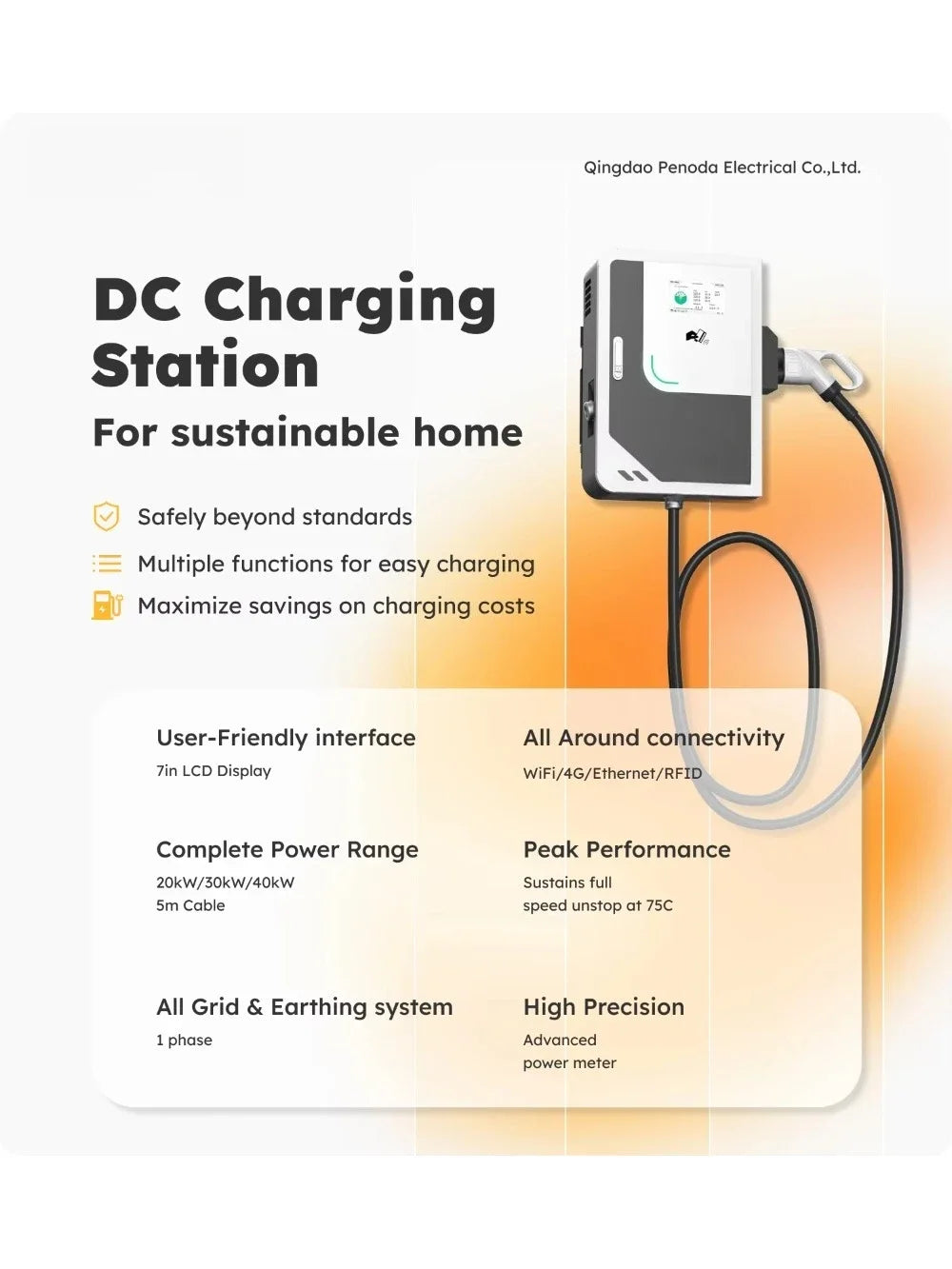 High Performance Evse 30kw 40kw 60kw Dc Ev Fast Charger Intelligent New Energy Vehicle Charging Pile for Byd Car