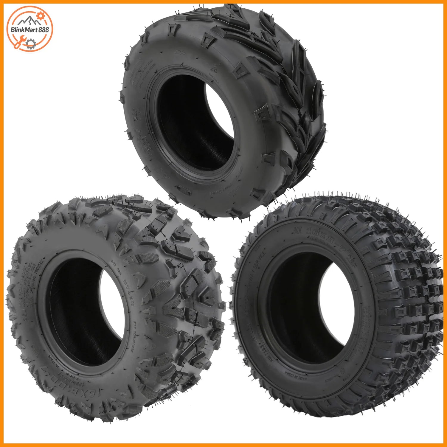 16x8-7 ATV Outer Tires Set for Small ATV Go Kart Mini Quad Bike Snowmobile Parts| 2pcs Tires Set