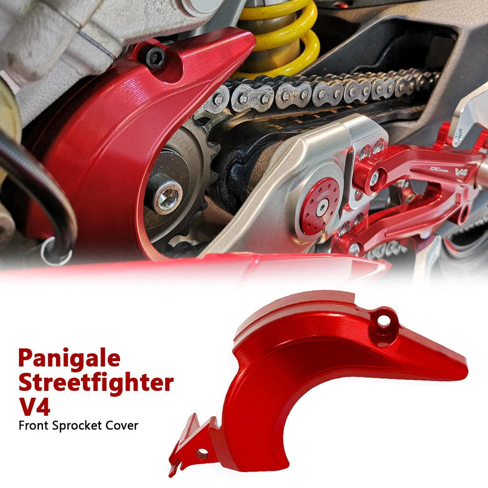 CNC Front Sprocket Cover Chain Protector Guard Motorcycle Parts For Ducati Streetfighter V4 S Panigale V4 R S 2018-2024