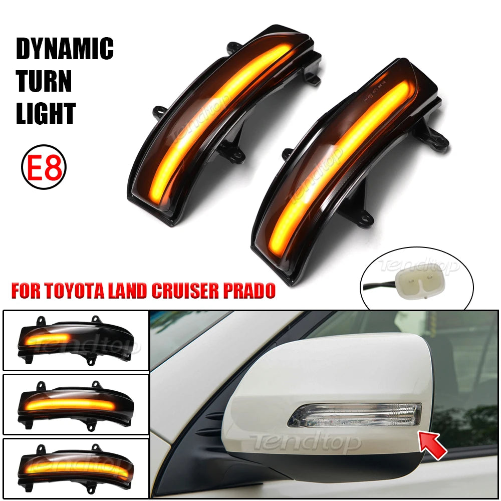 LED Turn Signal Repeater Sequential Light Flashing Side Mirror Blinker For Toyota Land Cruiser LC200 FJ200 Prado FJ150 2010-2023