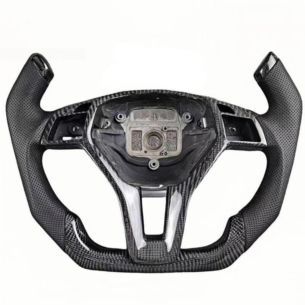 for Mercedes Benz W204 W212 W218 W117 W116 GLC CLS Class a LED Carbon Fiber Handmade Leather Steering Wheel Without airbags
