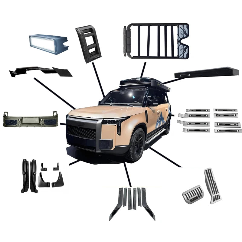 For Rox01 Automotive Outdoor Off-Road Accessories Roof Rack Fender Liner Car Spotlight Ladder Grille For Rox 01 Car Accessories