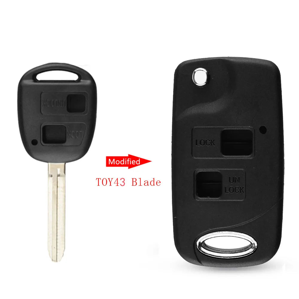 KEYYOU Modified Flip 2/3 Button Remote Key Shell Case For Toyota RAV4 Avalon Prado Tarago Camry Tarago For Lexus Es Rx Lx Gs Key