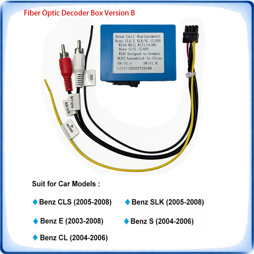 MOST Fiber Optic Decoder Box for Mercedes Benz BMW Audi Porsche ML GL R CLS E SLK S CL W211 W220 Audio System