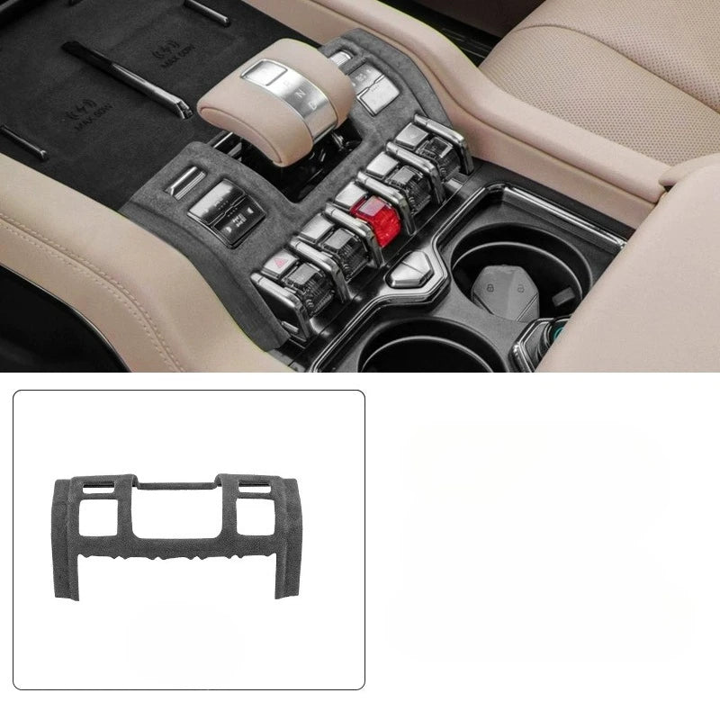 TOP SUEDE Overlays Interior Trims for BYD Formula Leopard 8 Door Panel, Central Control Shift Mat, Left and Right Air Vents