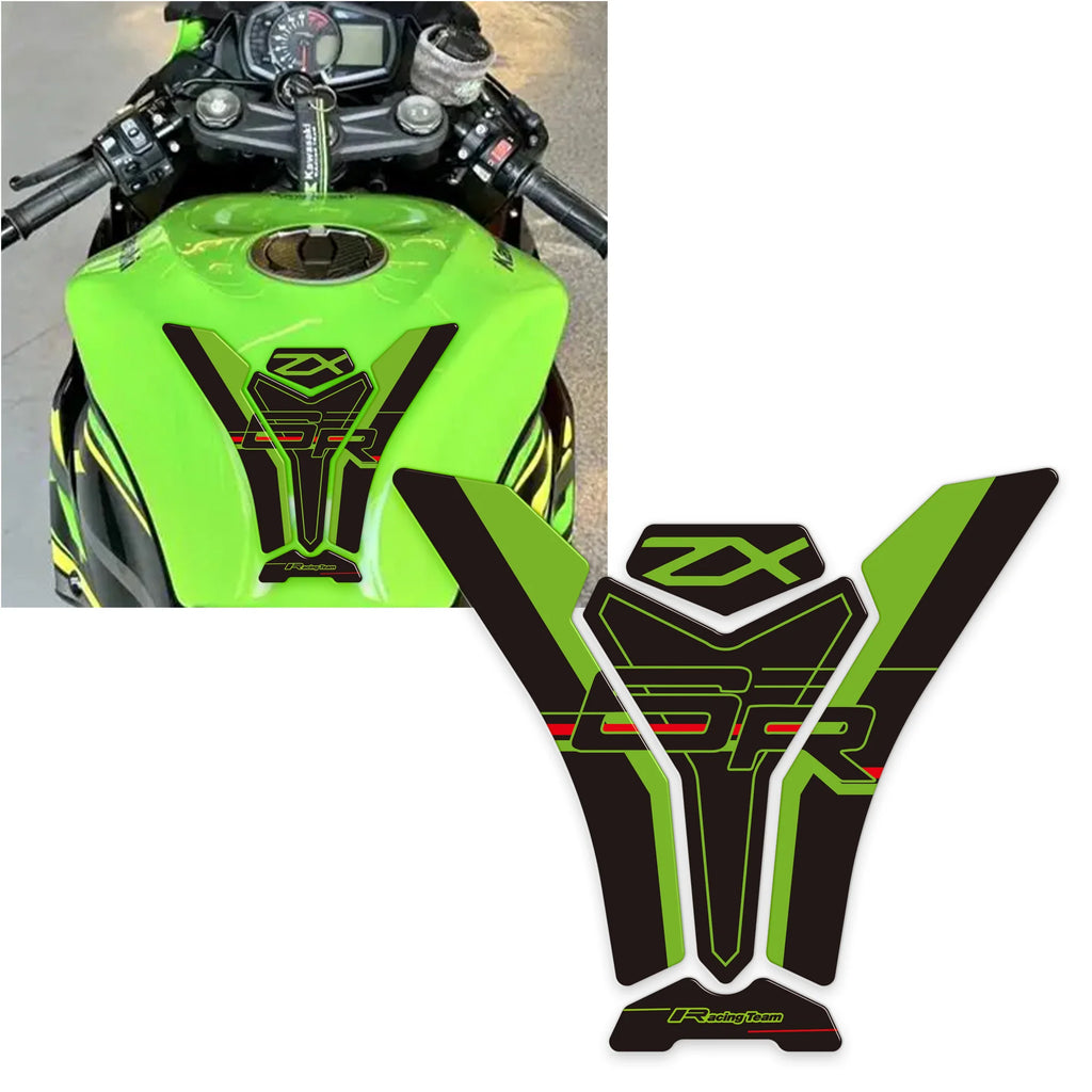 NEW fit kawasaki Ninja ZX6R ZX6R 3D Stickers Decals Tank Pad Gas Fuel Oil Cap Protector Front Face Fairing Fender