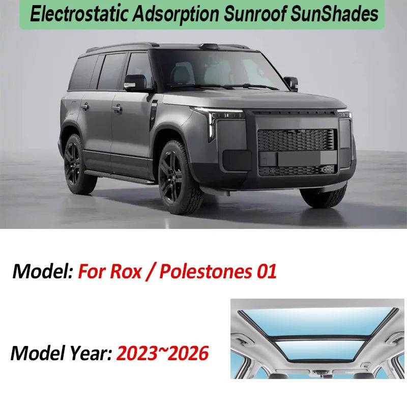 For Rox Polestones 01 2023 2024 2025 2026 Electrostatic Adsorption Sun Visors Roof Sunshade Sun Protection Interior Accessories