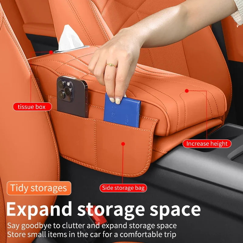 For Rox 01 Polestones 01 2024 Car Tissue Box Height Increase Armrest Pad Thicken Armrest Box Protective Cover Height Pad Storage
