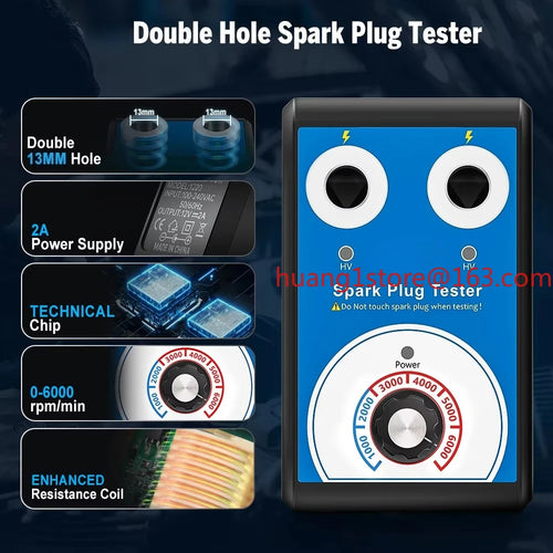 2026 bestseller JF109 Automotive Dual Plug Hole Ignition Spark Plug Testing Analyzer Adjustable Car Spark Plug Tester