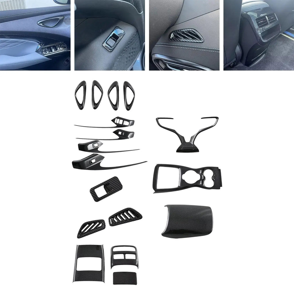 Car Interior Protection Accessory Black Carbon Fiber Easy to Mount Replacement Decorative Cover Stylish for Byd Seal Atto 4