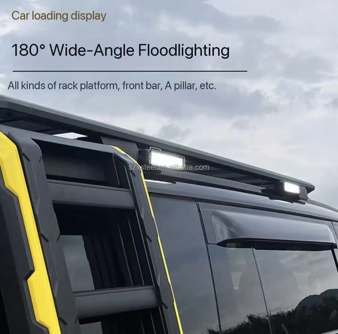 For Rox 01 Auto Parts Rebates on the Side Lights of the Car's Roof to Install LED Spotlights for Off-road Driving.