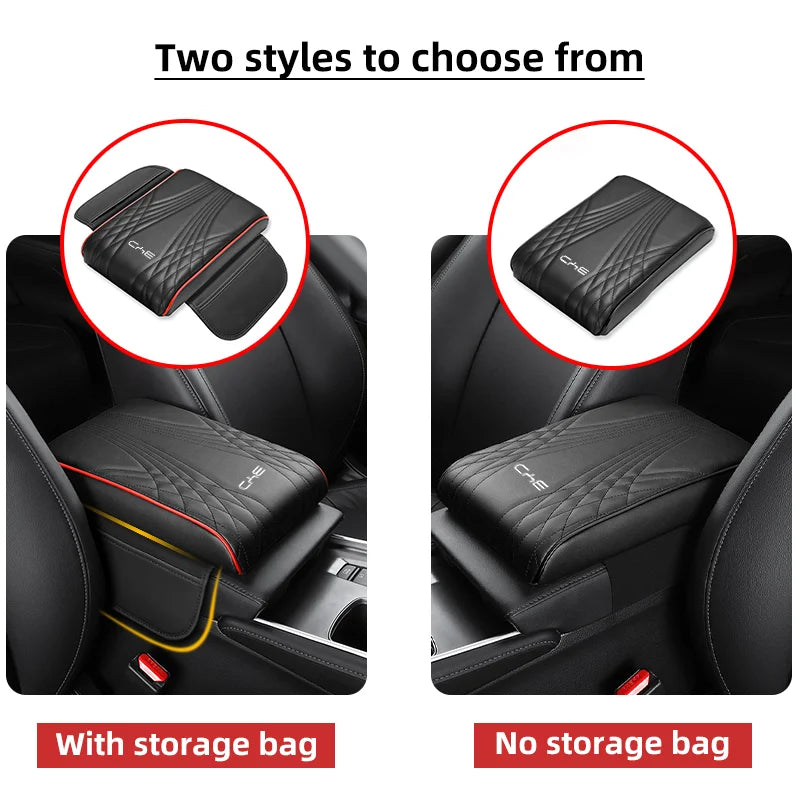 Car Armrest Heightening Cushion with Side Storage Bag for BYD Seagyll V2l Dolphin Mini Atto3 F3 E6 G3 Ea1 Dmi Elbow Support Pad