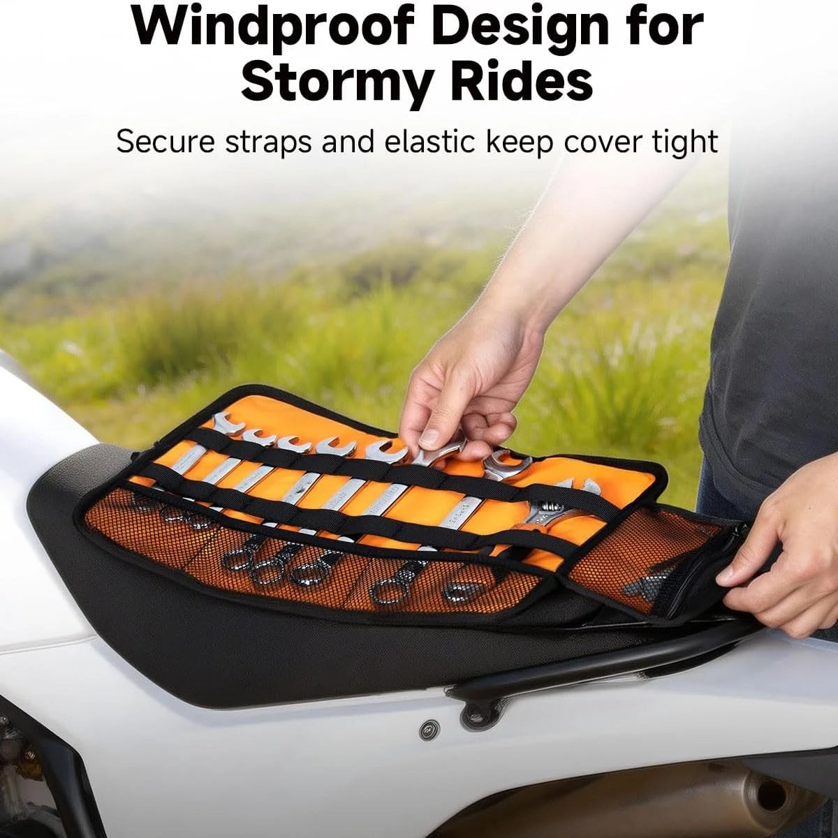 Motorcycle Fender Tail Bag 6L PVC Universal Dirt Bike Enduro Storage Bags for Dual Sport Bike Adventure Off Road Motocross Bag
