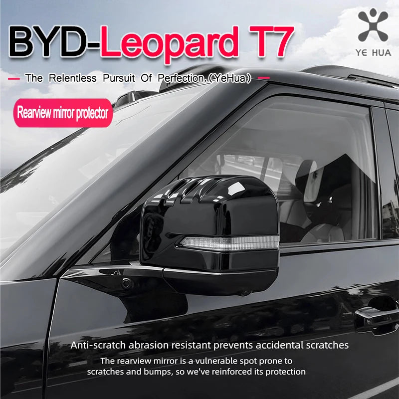For BYD 2025-26 Formula Leopard 7 Rearview Mirror Protective Cover ABS Anti Scratch Collision Appearance Decorative Reverse Mirr