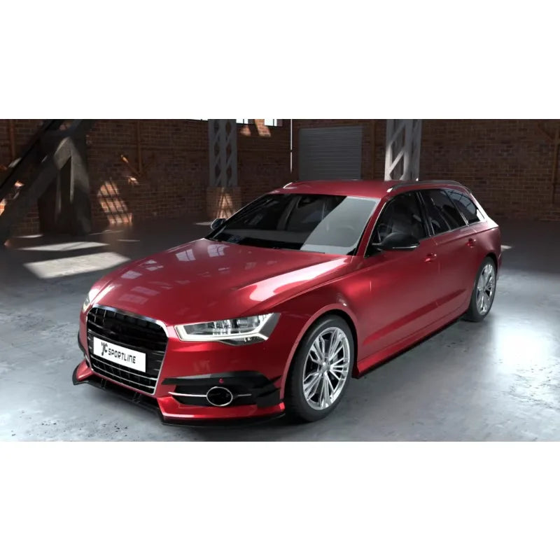 A Style S6 Carbon Fiber Front Bumper Fins Canards Covers For Audi A6 C7 SLINE 2016 - 2018