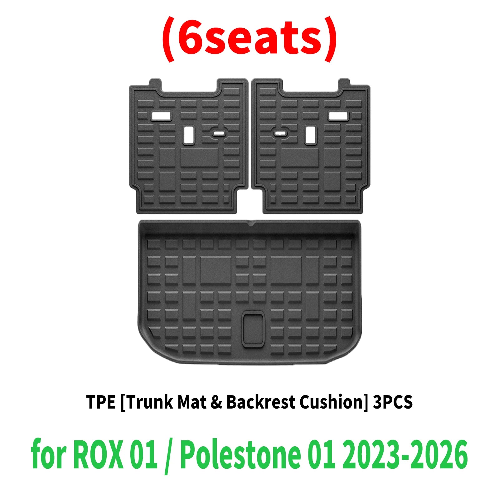 for ROX 01 / Polestone 01 2023 2024 2025 2026 Durable Weatherproof TPE Car Floor Mats & Trunk Pad, Non-Slip Easy Clean