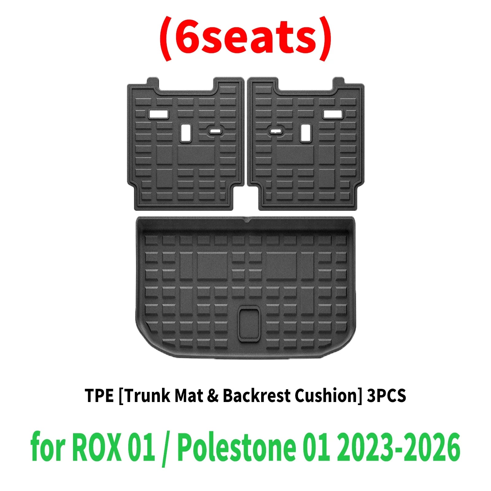 for ROX 01 / Polestone 01 2023 2024 2025 2026 Eco-Friendly TPE Car Floor Mats & Trunk Mats, All-Weather Protection