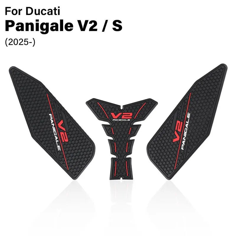 For Motorcycle Side/Top Tank Pad For Ducati Panigale V2/S  2025+ Rubber Non-slip Sticker Fuel Tank Anti Scratch Decal Sticker